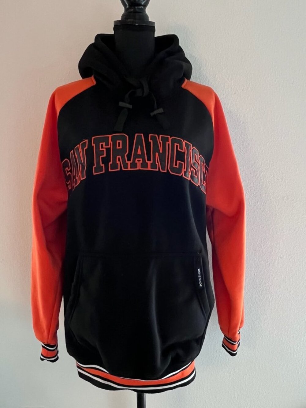 San Francisco Giants Hoodie Black & Orange Ribbed Hem and Cuffs Adult Small